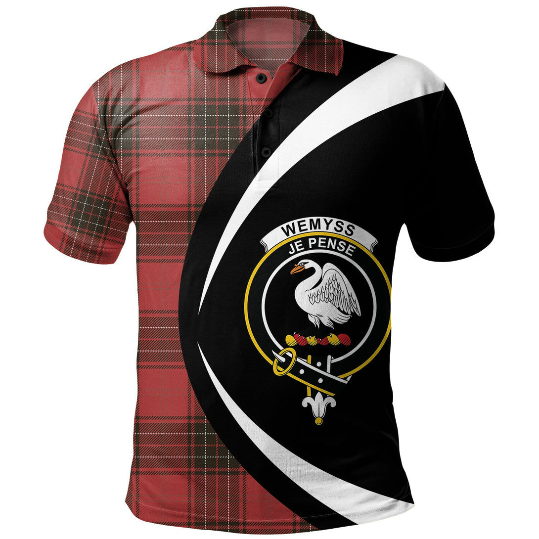 Wemyss Weathered Clan Badge Tartan Polo Shirt Circle Style Personalized