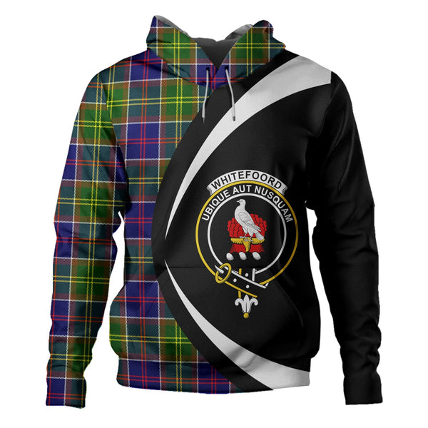 Whitefoord Modern Clan Badge Tartan Hoodie Circle Style