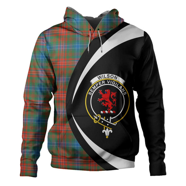 Wilson Ancient Clan Badge Tartan Hoodie Circle Style