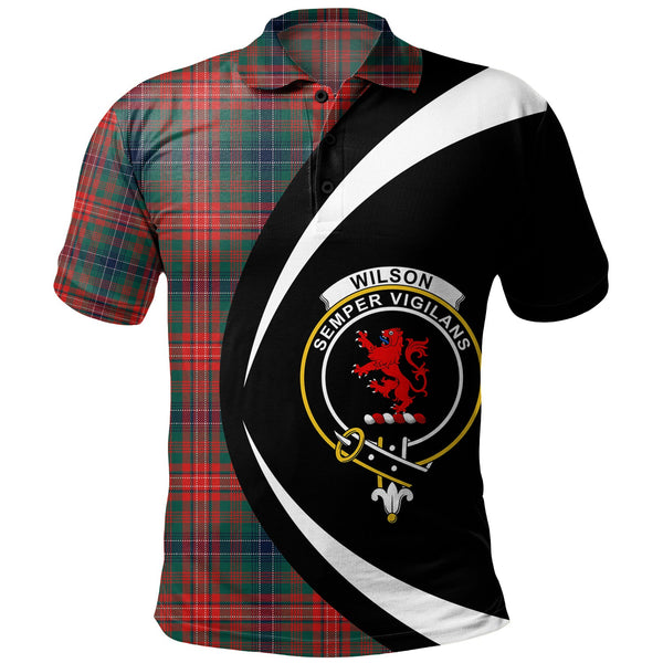 Wilson Modern Clan Badge Tartan Polo Shirt Circle Style Personalized