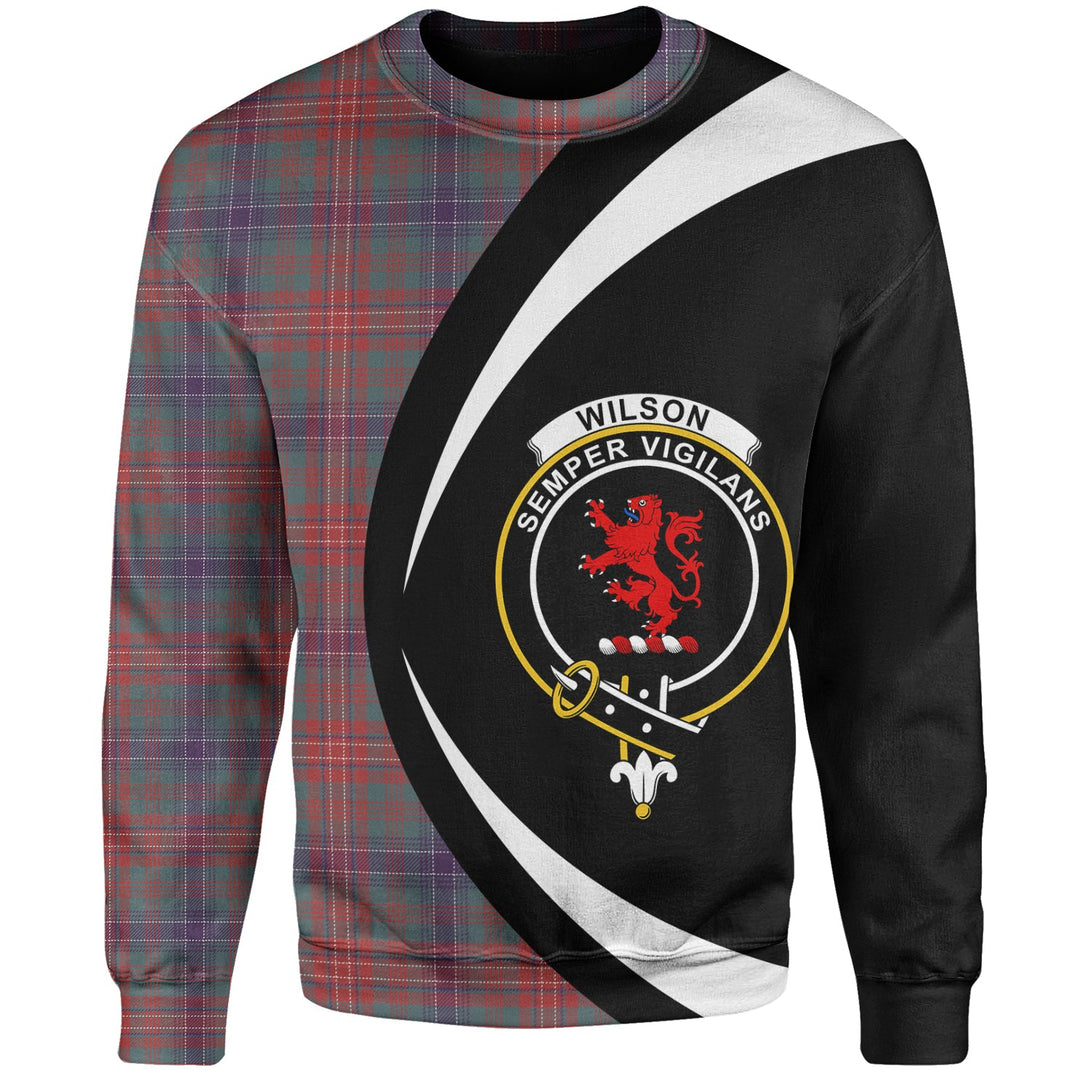 Wilson Weathered Clan Badge Tartan Sweatshirt Circle Style Personalized