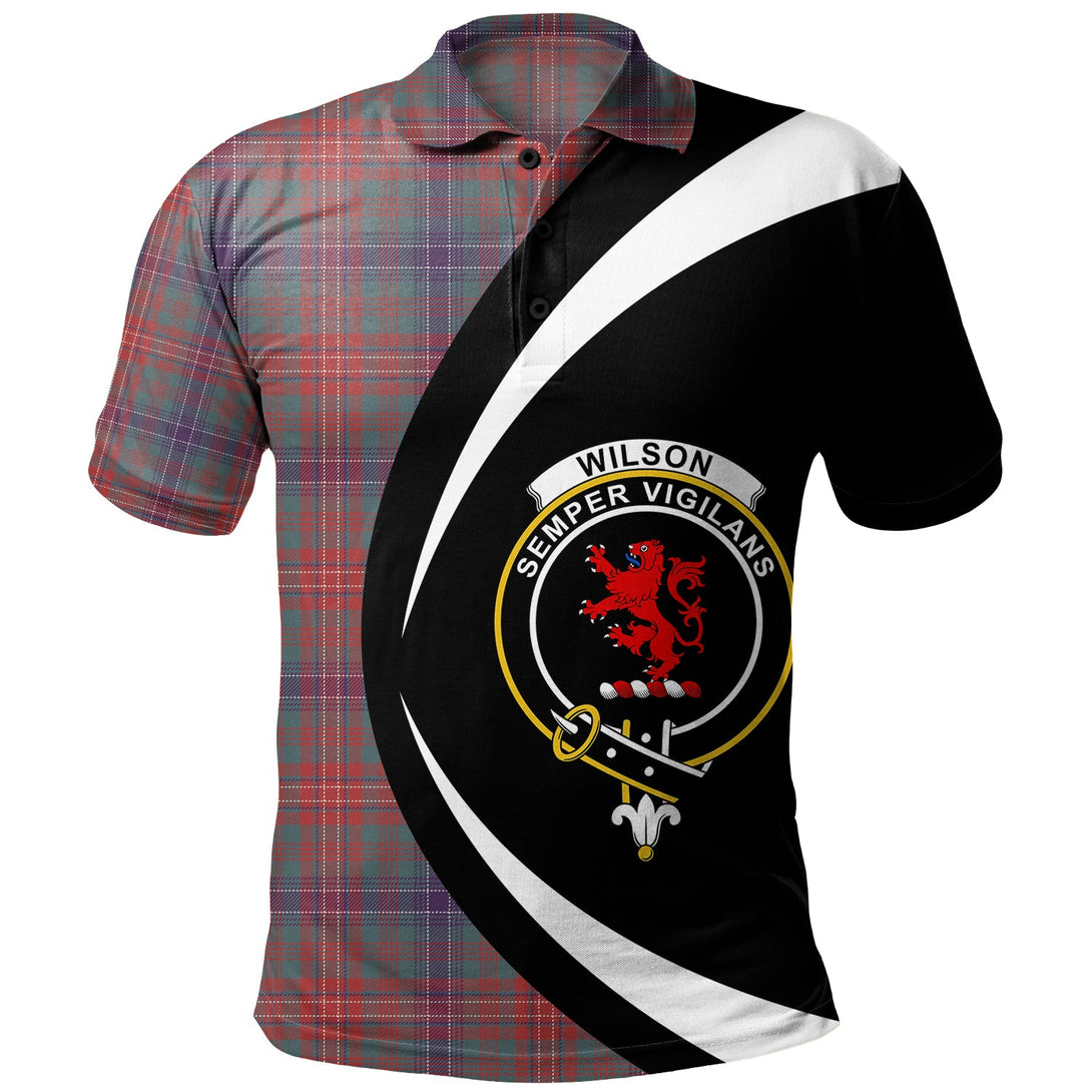 Wilson Weathered Clan Badge Tartan Polo Shirt Circle Style Personalized