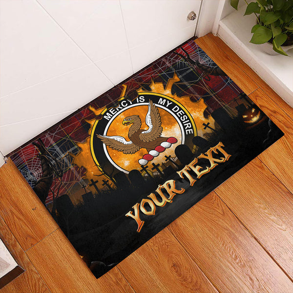 Wishart Dress Modern Clan Badge Tartan Personalize Doormat Happy Halloween Style