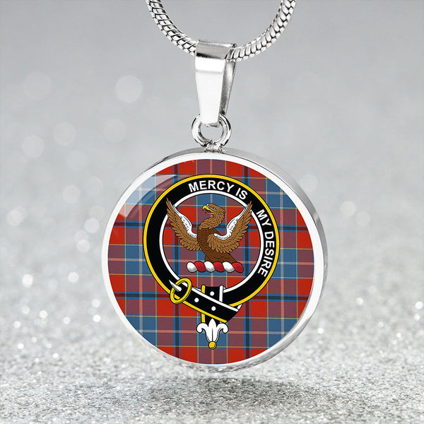 Wishart Dress Ancient Clan Badge Tartan Classic Circle Necklace