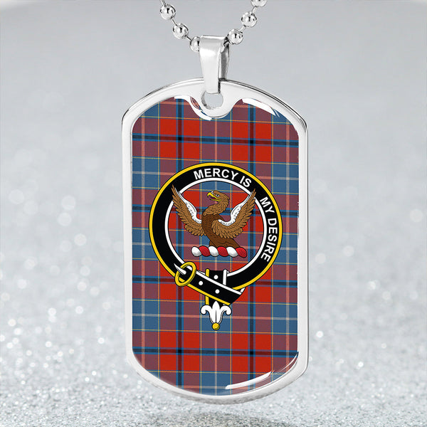 Wishart Dress Ancient Clan Badge Classic Tartan Dog Tag Necklace