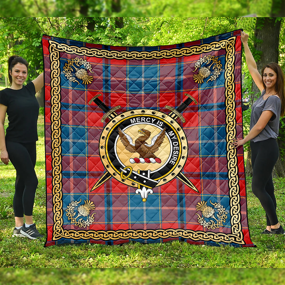 Wishart Dress Ancient Clan Badge Tartan Premium Quilt Celtic Shield