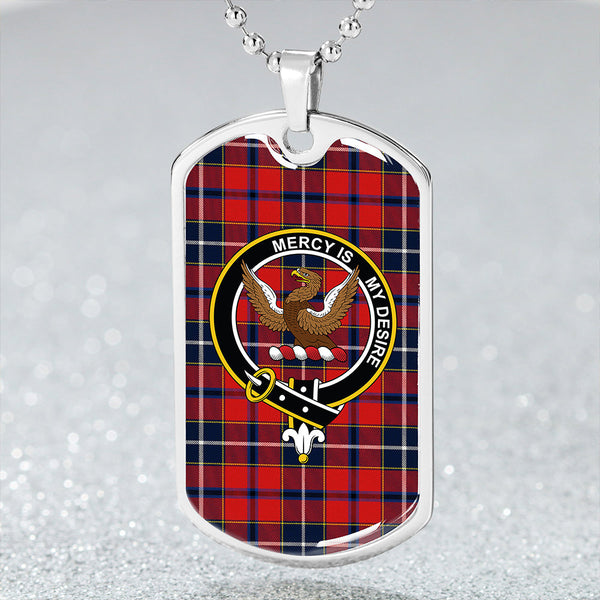 Wishart Dress Modern Clan Badge Classic Tartan Dog Tag Necklace