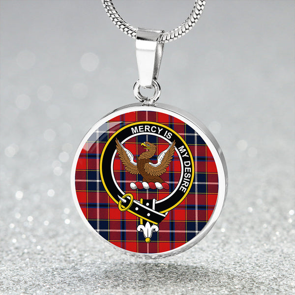 Wishart Dress Modern Clan Badge Tartan Classic Circle Necklace