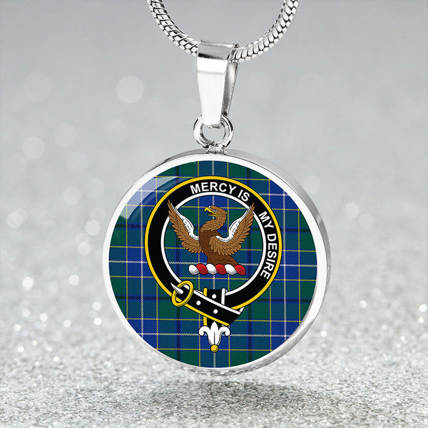 Wishart Hunting Modern Clan Badge Tartan Classic Circle Necklace