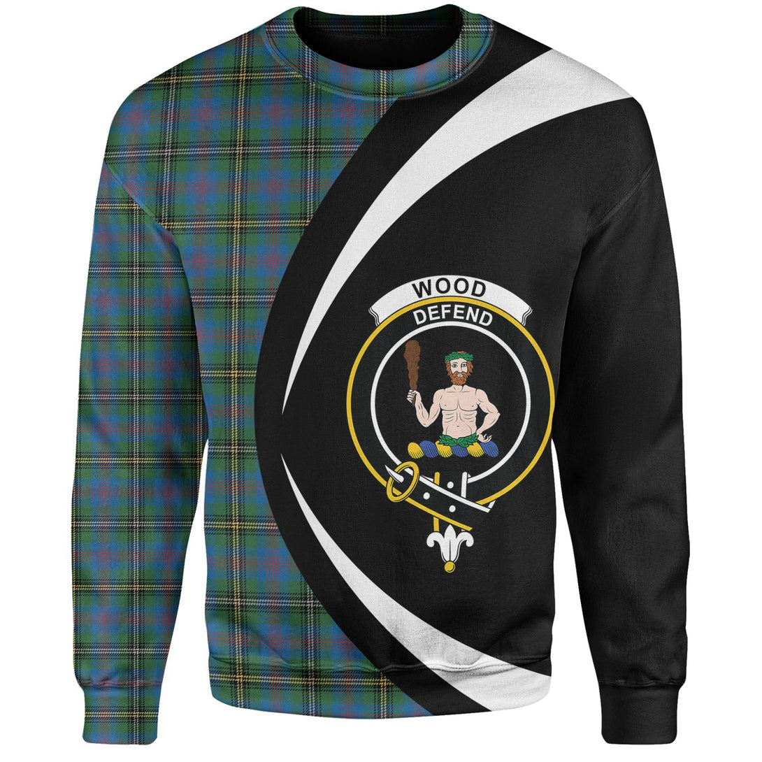 Wood Ancient Clan Badge Tartan Sweatshirt Circle Style Personalized