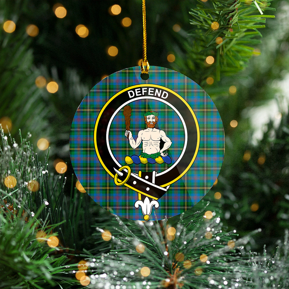 Wood Ancient Clan Badge Tartan Plastic Christmas Ornaments