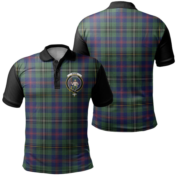 Wood Modern Tartan Crest Polo Shirt Black Neck 1 Style