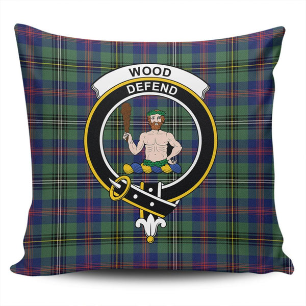 Wood Modern Tartan Classic Crest Pillow Cover