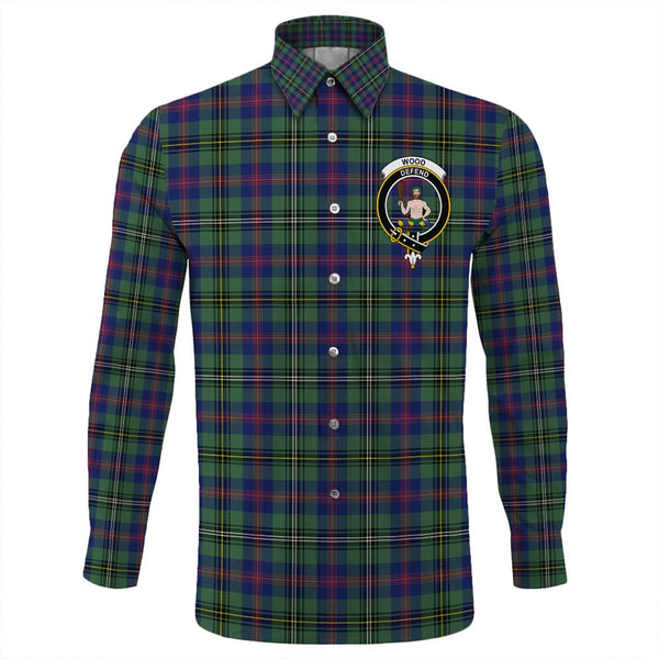 Wood Modern Tartan Classic Crest Long Sleeve Button Shirt