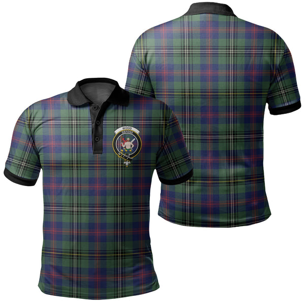 Wood Modern Tartan Crest Polo Shirt Black Neck 2 Style