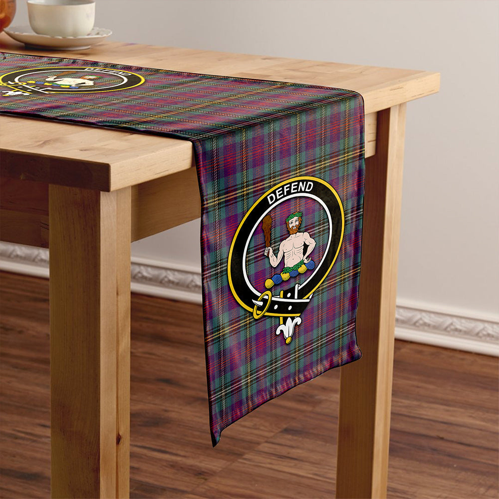 Wood Weathered Clan Badge Tartan Table Runner