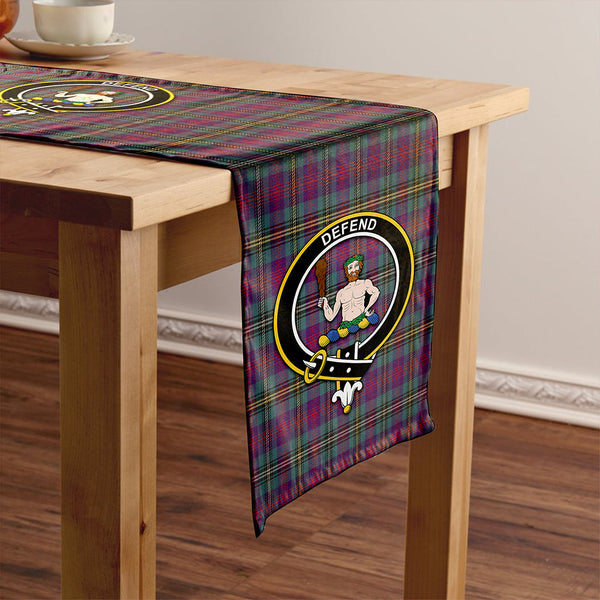 Wood Weathered Clan Badge Tartan Table Runner