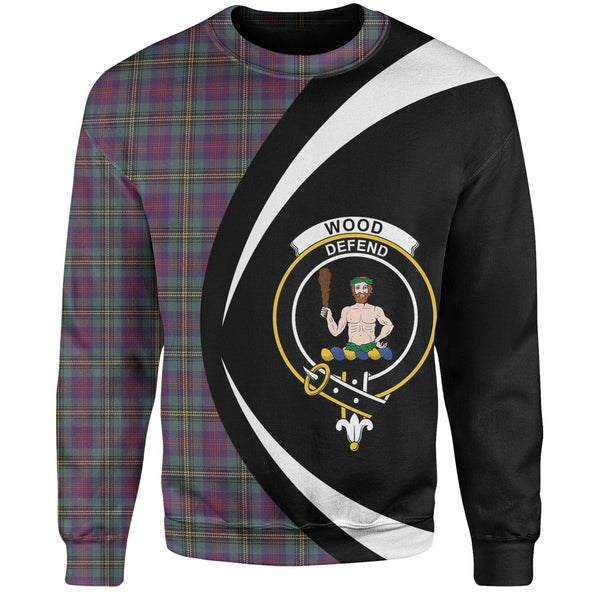 Wood Weathered Clan Badge Tartan Sweatshirt Circle Style Personalized