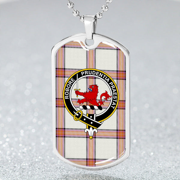 Young Christina Ancient Clan Badge Classic Tartan Dog Tag Necklace