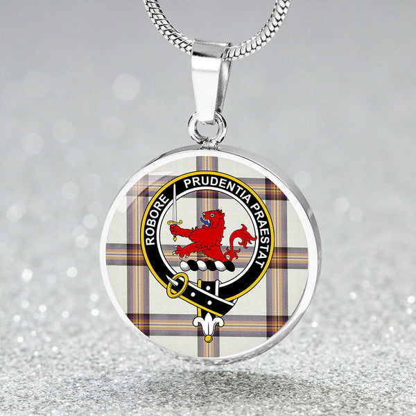 Young Christina Weathered Clan Badge Tartan Classic Circle Necklace