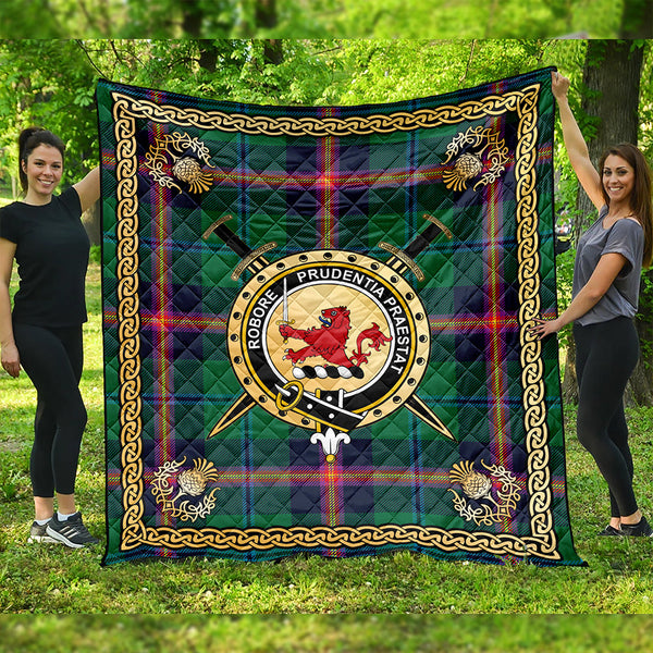 Young Modern Clan Badge Tartan Premium Quilt Celtic Shield