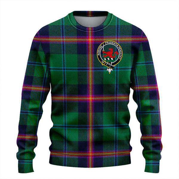 Young Modern Clan Badge Tartan Knitted Sweater