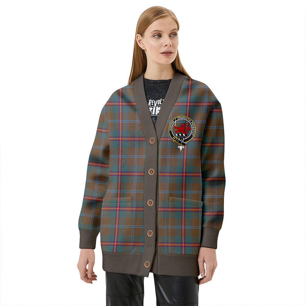 Young Weathered Clan Badge Tartan V-neck Cardigan