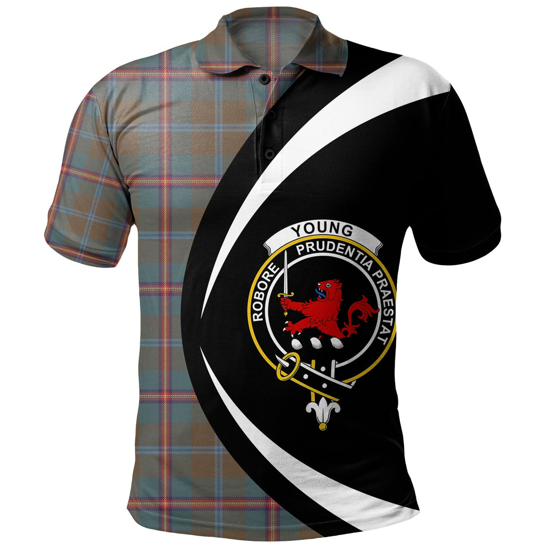 Young Weathered Clan Badge Tartan Polo Shirt Circle Style Personalized