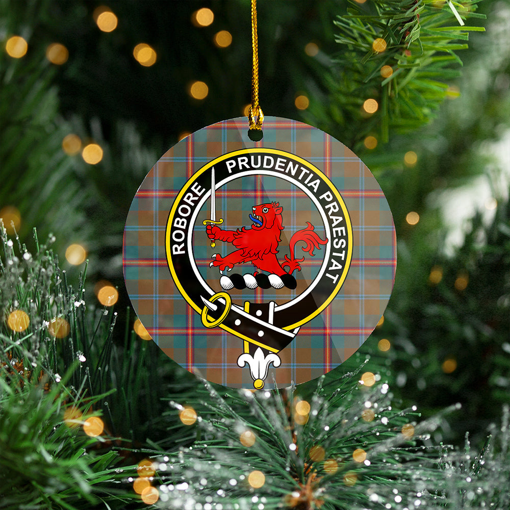 Young Weathered Clan Badge Tartan Plastic Christmas Ornaments