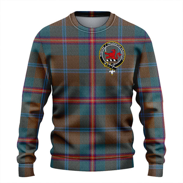 Young Weathered Clan Badge Tartan Knitted Sweater