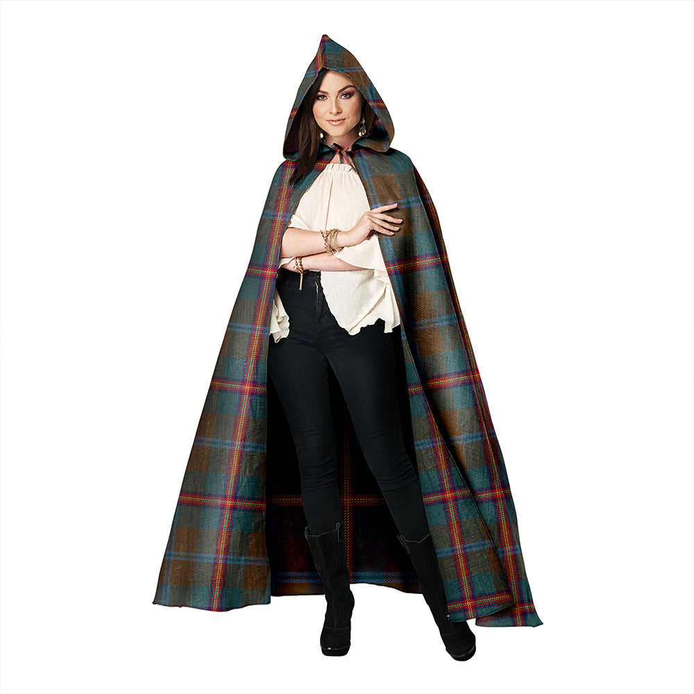 Young Weathered Clan Badge Tartan Hooded Cloak