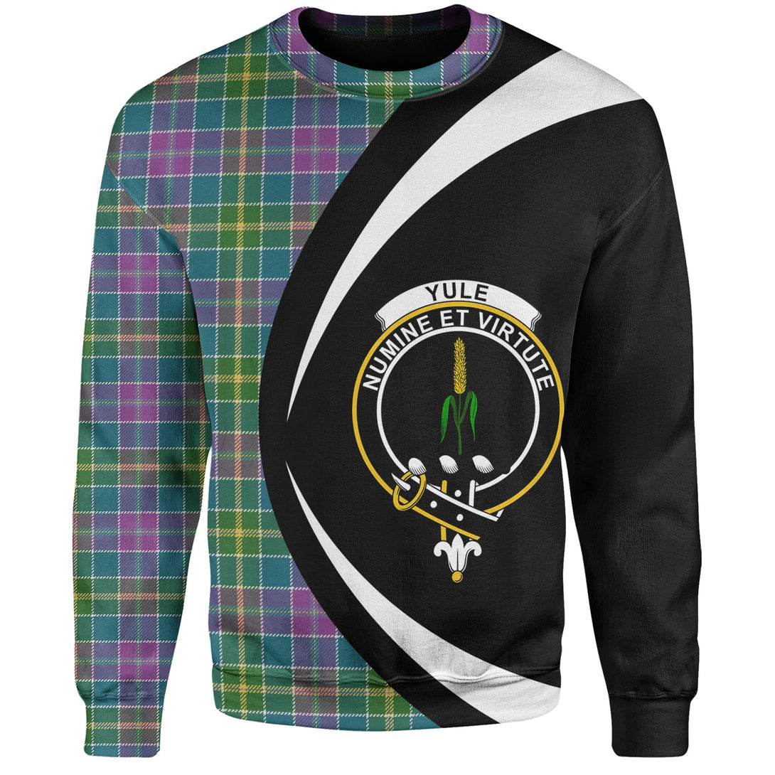 Yule Ancient Clan Badge Tartan Sweatshirt Circle Style Personalized