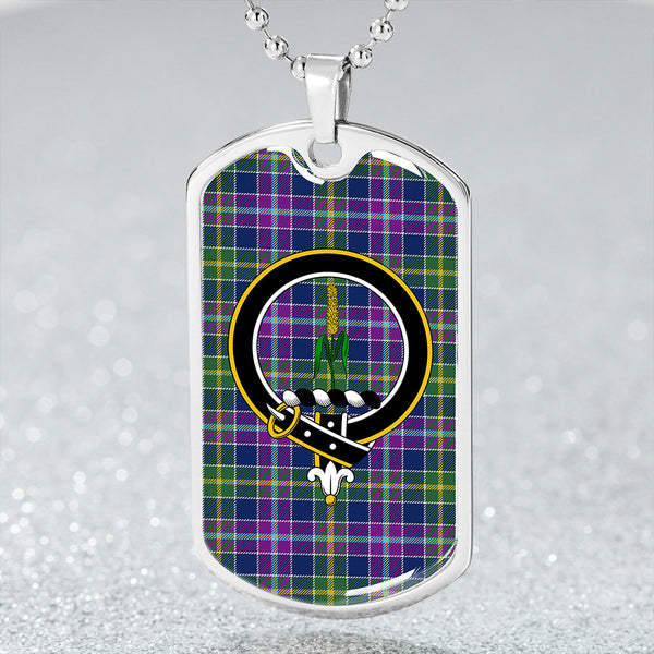 Yule Modern Clan Badge Classic Tartan Dog Tag Necklace