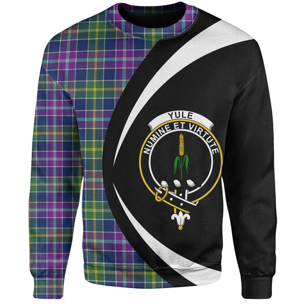 Yule Modern Clan Badge Tartan Sweatshirt Circle Style Personalized