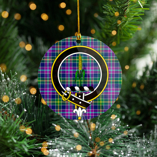 Yule Modern Clan Badge Tartan Plastic Christmas Ornaments