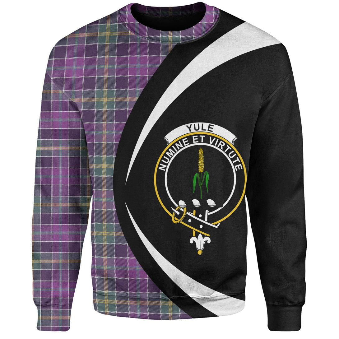 Yule Weathered Clan Badge Tartan Sweatshirt Circle Style Personalized