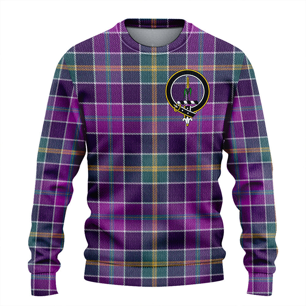 Yule Weathered Clan Badge Tartan Knitted Sweater