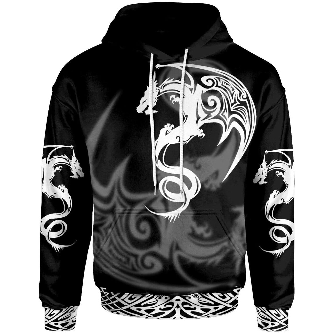 Celtic Hoodie - Celtic Dragon Black 