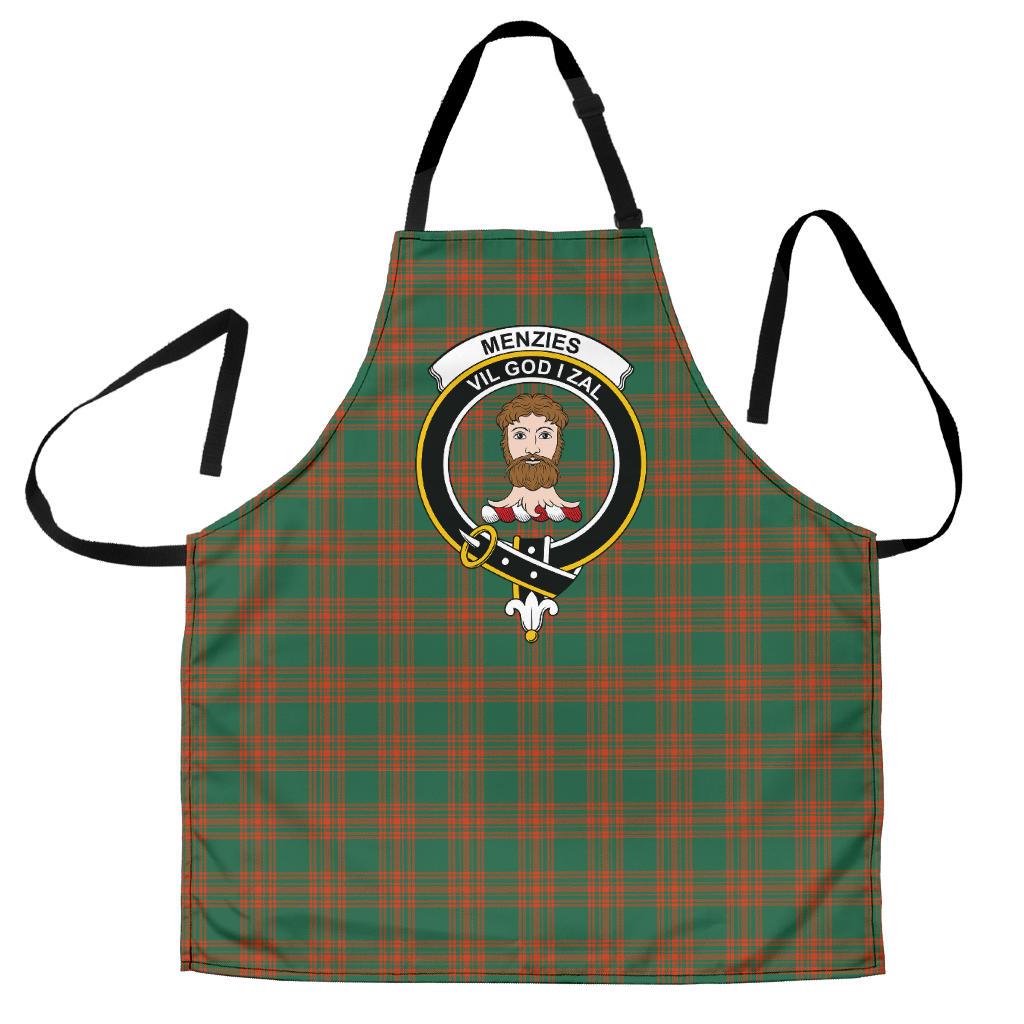 Menzies Green Ancient Tartan Clan Crest Apron