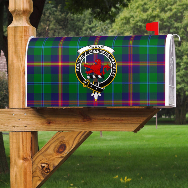 Young Modern Clan Badge Classic Tartan Mailbox Cover