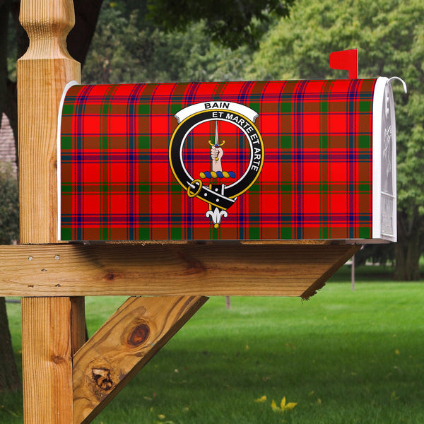 Bain Clan Badge Classic Tartan Mailbox Cover