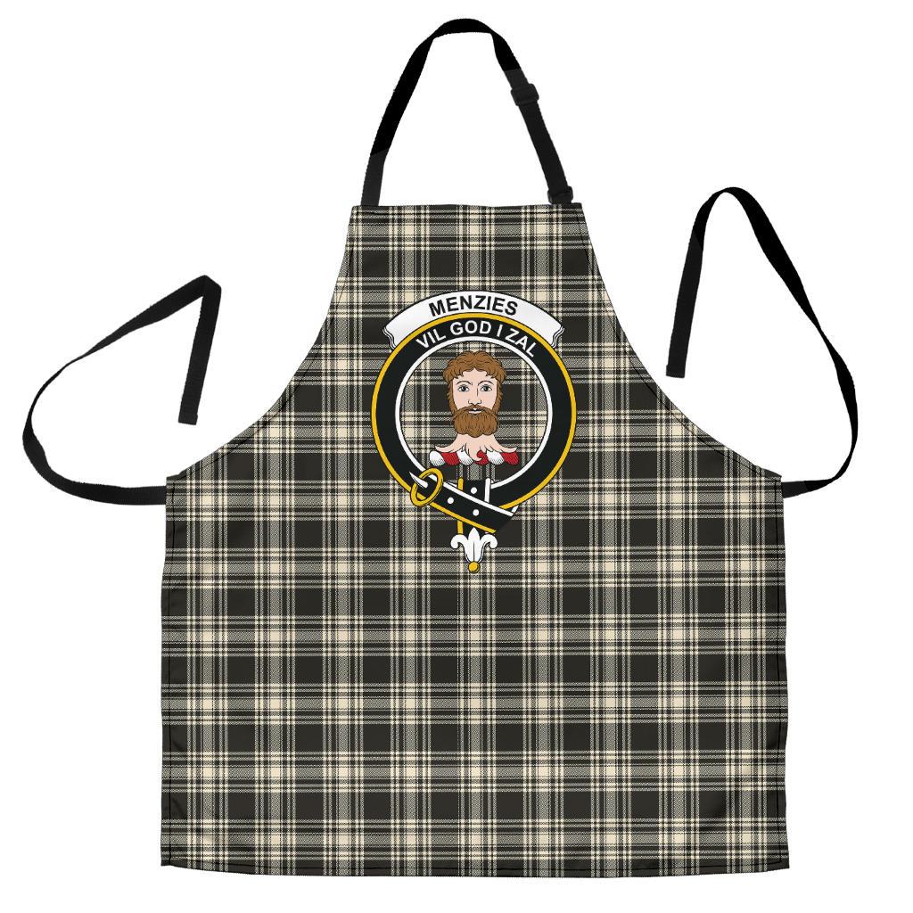 Menzies Black & White Ancient Tartan Clan Crest Apron