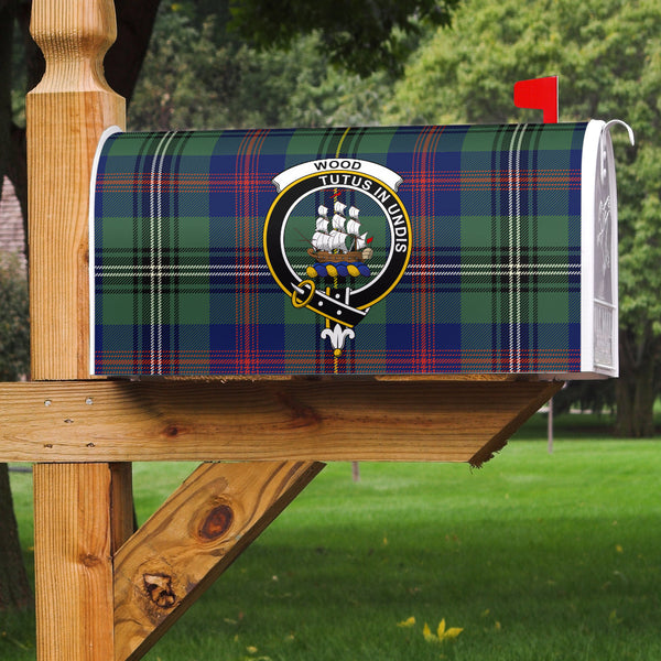 Wood Clan Badge Classic Tartan Mailbox Cover