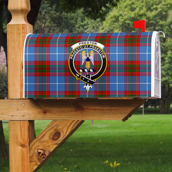 Preston Clan Badge Classic Tartan Mailbox Cover