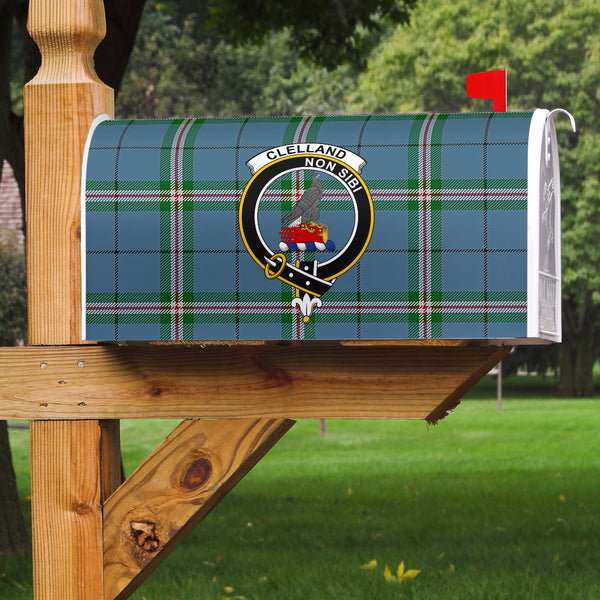 Clelland modern Clan Badge Classic Tartan Mailbox Cover