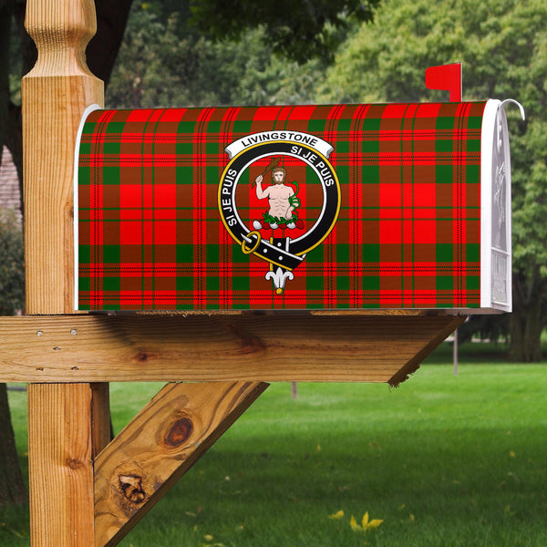 Livingstone Modern Clan Badge Classic Tartan Mailbox Cover