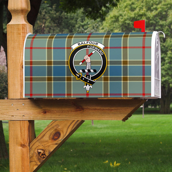 Balfour Blue Clan Badge Classic Tartan Mailbox Cover