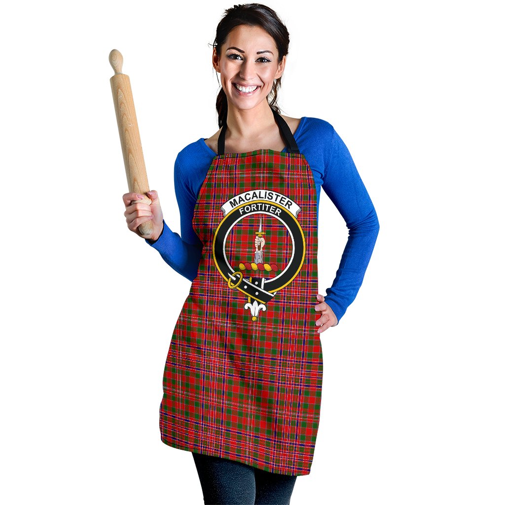 MacAlister Modern Tartan Clan Crest Apron