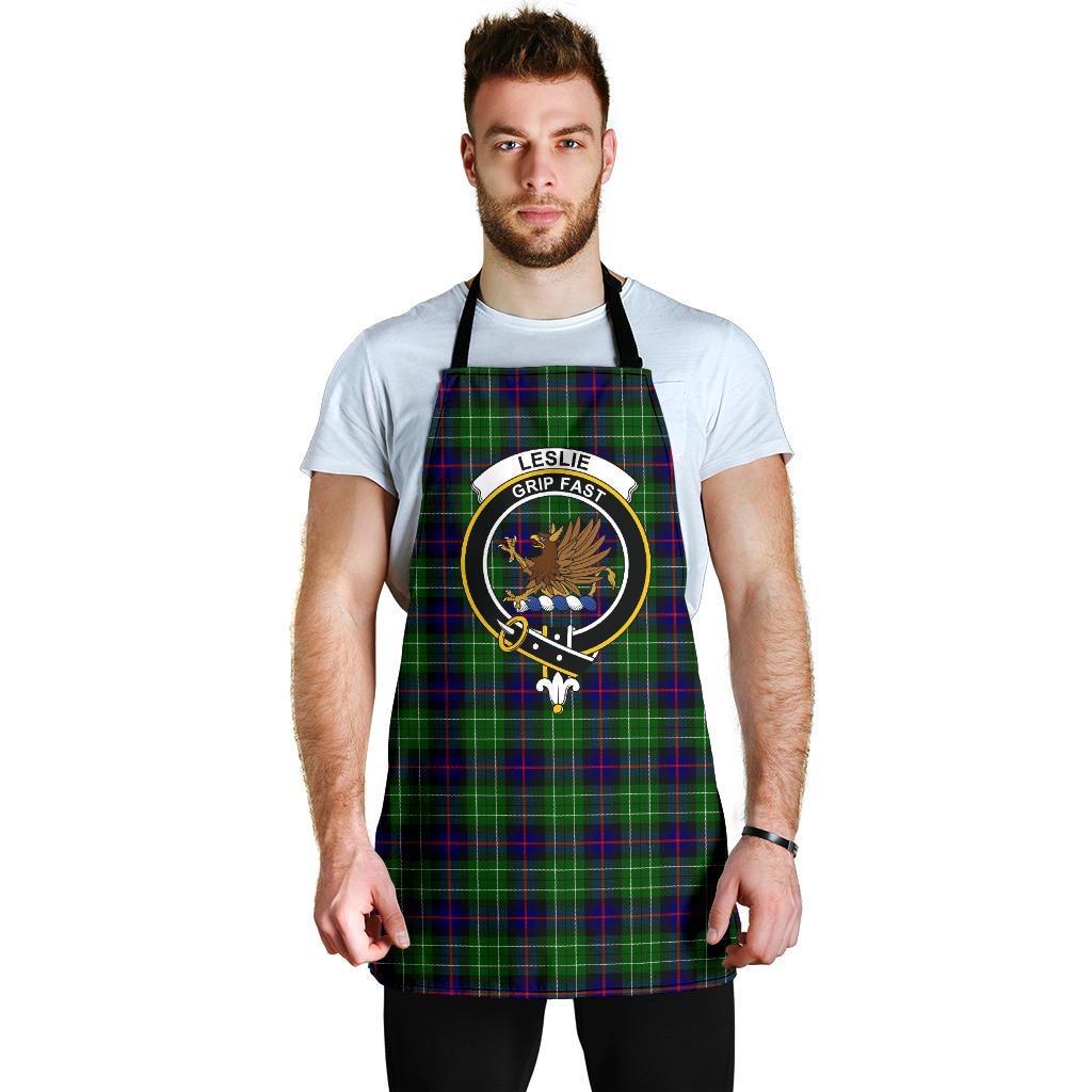 Leslie Hunting Tartan Clan Crest Apron