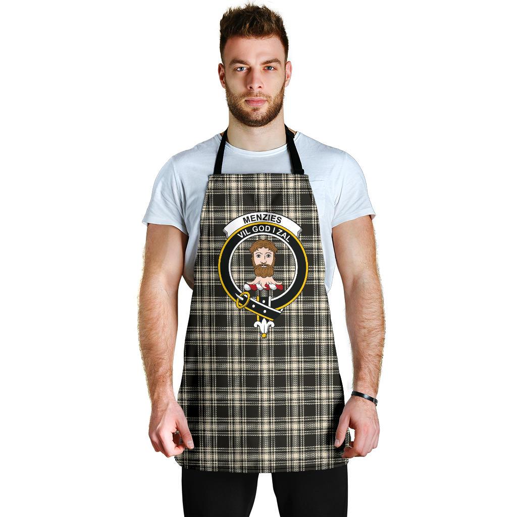 Menzies Black & White Ancient Tartan Clan Crest Apron